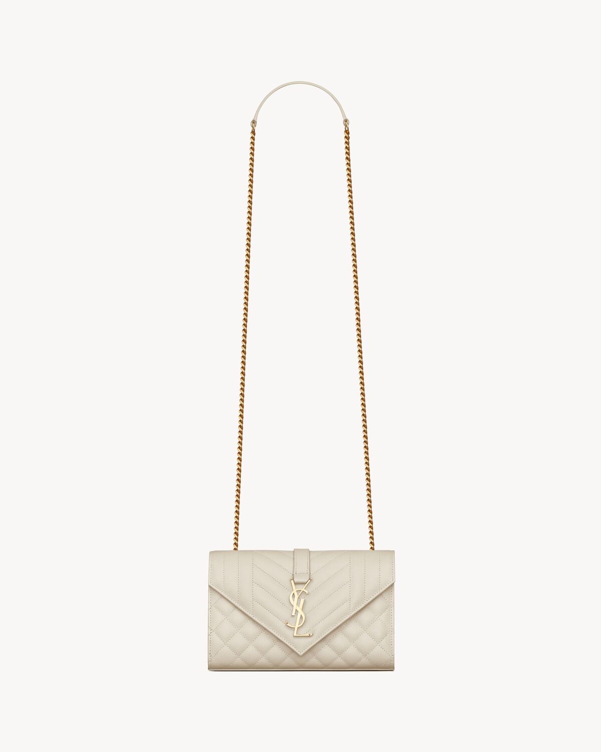 YSL Envelope Small in Quilted Grain De Poudre Embossed Leather - Image 1